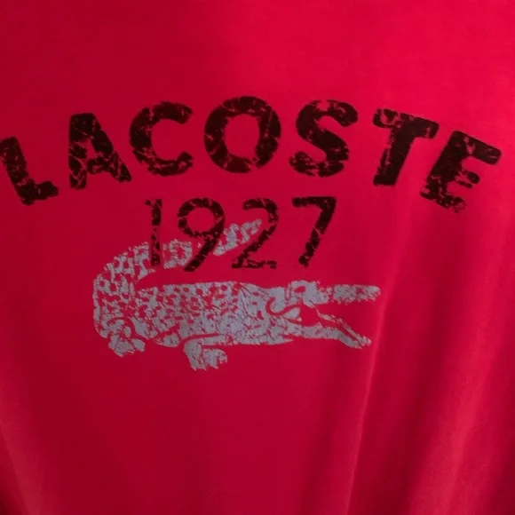 Lacoste Red Short Sleeve Tee Casual Wear size 4 - Picture 2 of 2